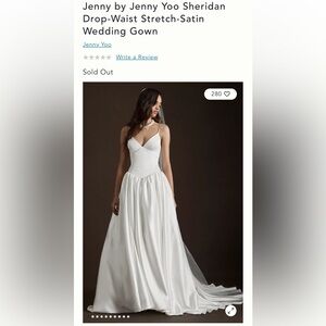 ISO DREAM DRESS: Jenny Yoo Sheridan Drop-Waist Stretch-Satin Wedding Gown